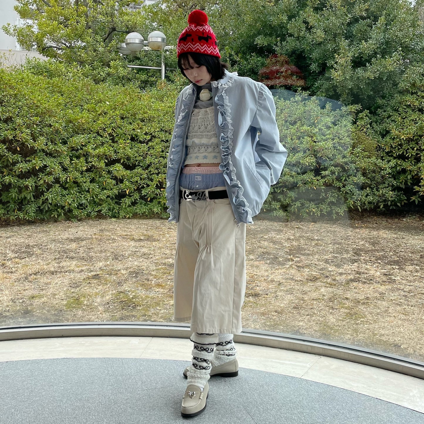 Puppies knitted hat / Red / パピーニットハット