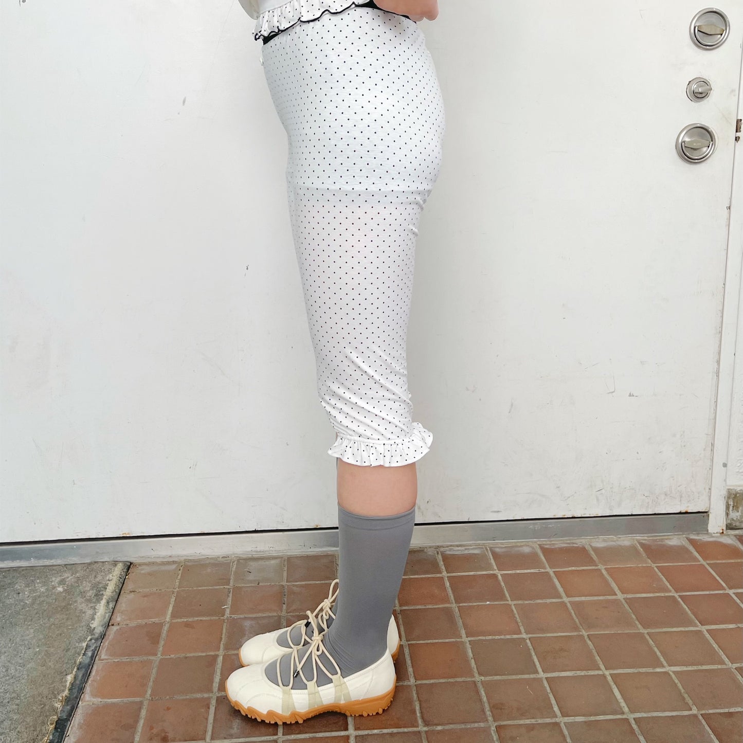Manon leggings / White / ひざ丈レギンス
