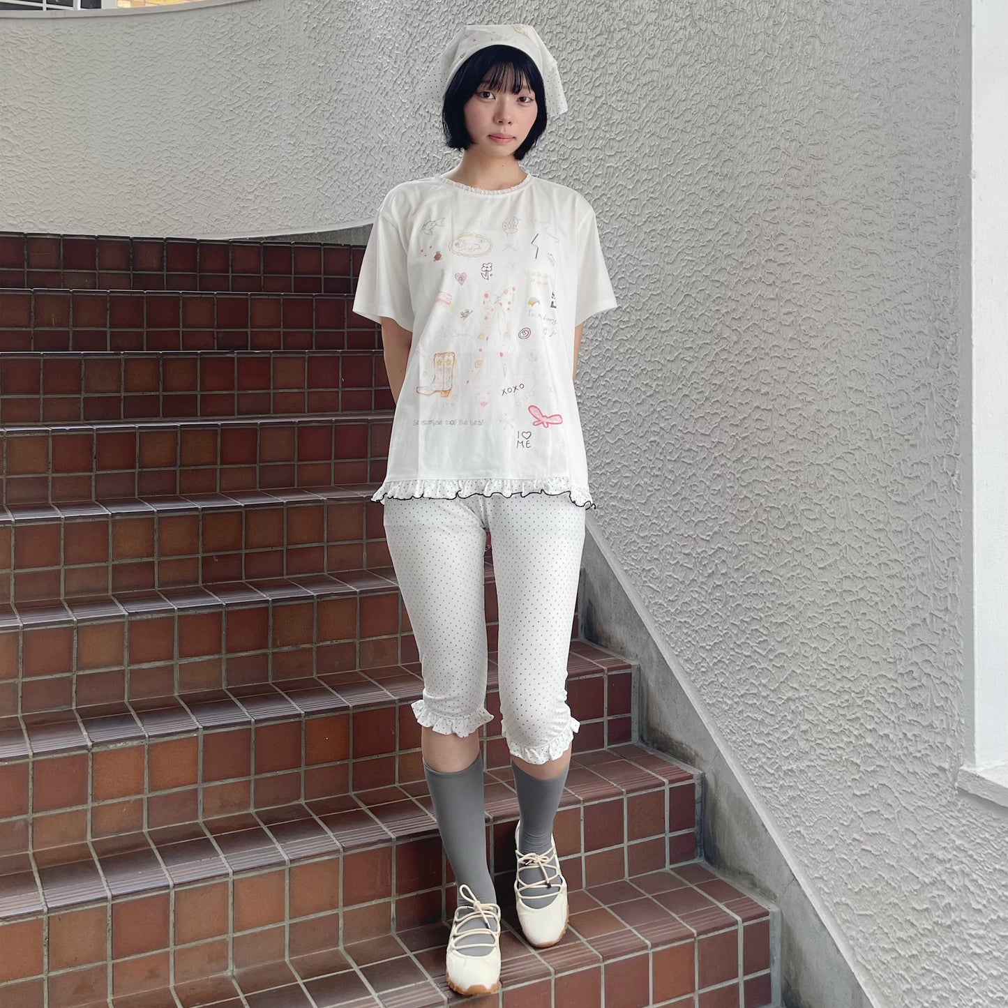 Manon leggings / White / ひざ丈レギンス