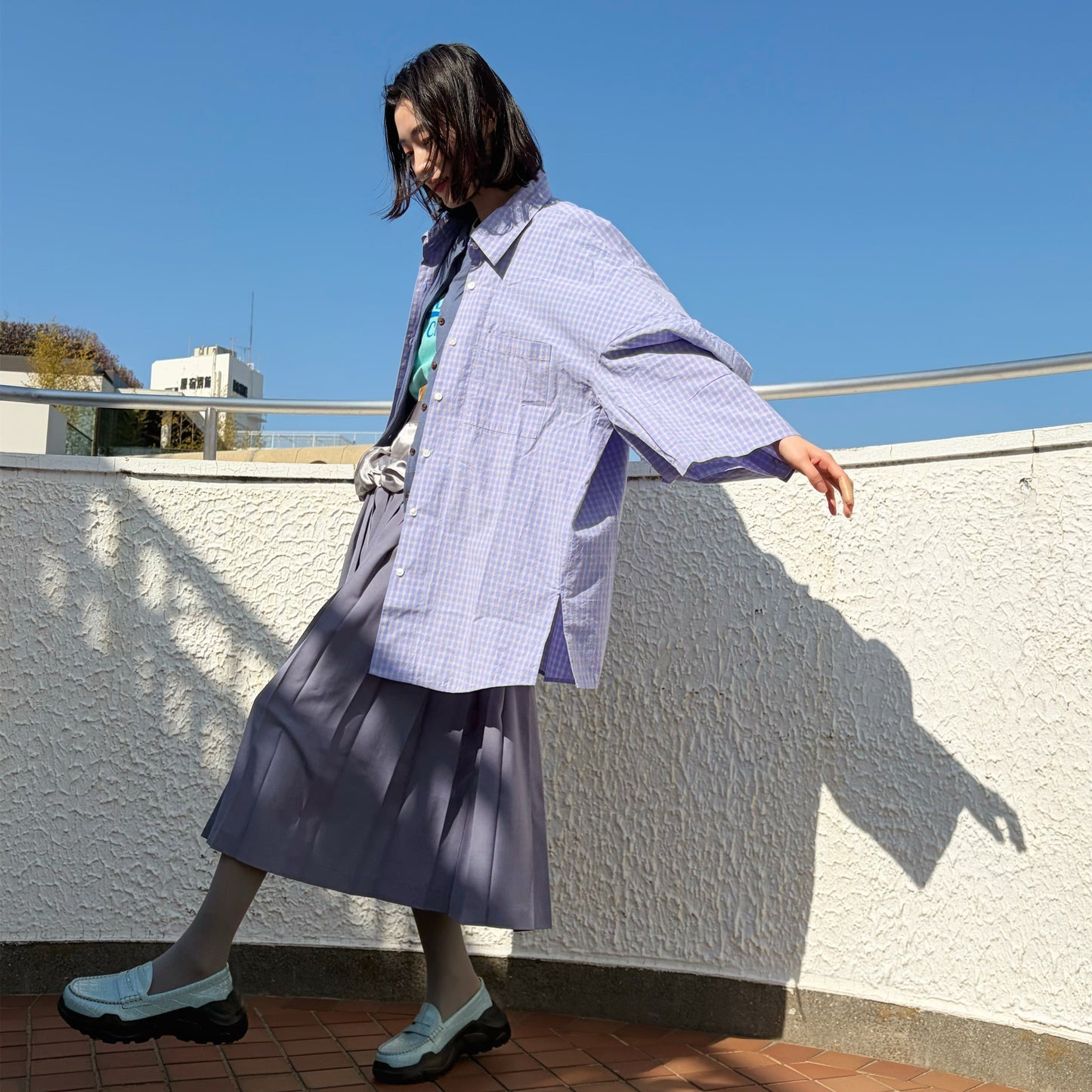 LAYERED GARDEN SHIRT / BLUE / レイヤードガーデンシャツ