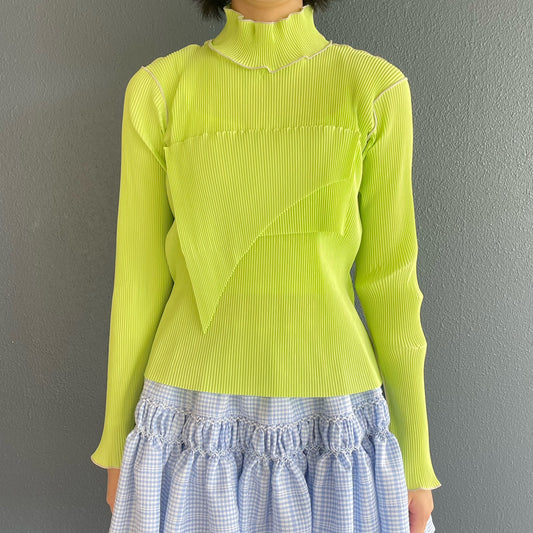 TODO WAVE LONG SLEEVE TOP*HIGH NECK TYPE / MUSCAT / ウェーブロングスリーブトップ
