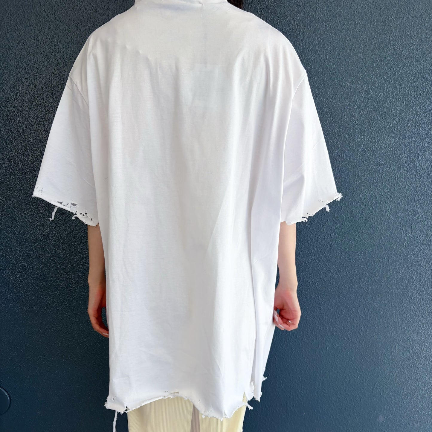 TIE NECK T-SHIRT / WHITE / タイTシャツ