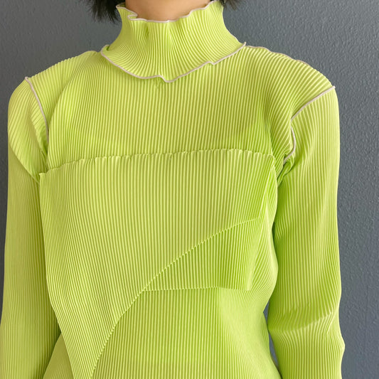 TODO WAVE LONG SLEEVE TOP*HIGH NECK TYPE / MUSCAT / ウェーブロングスリーブトップ