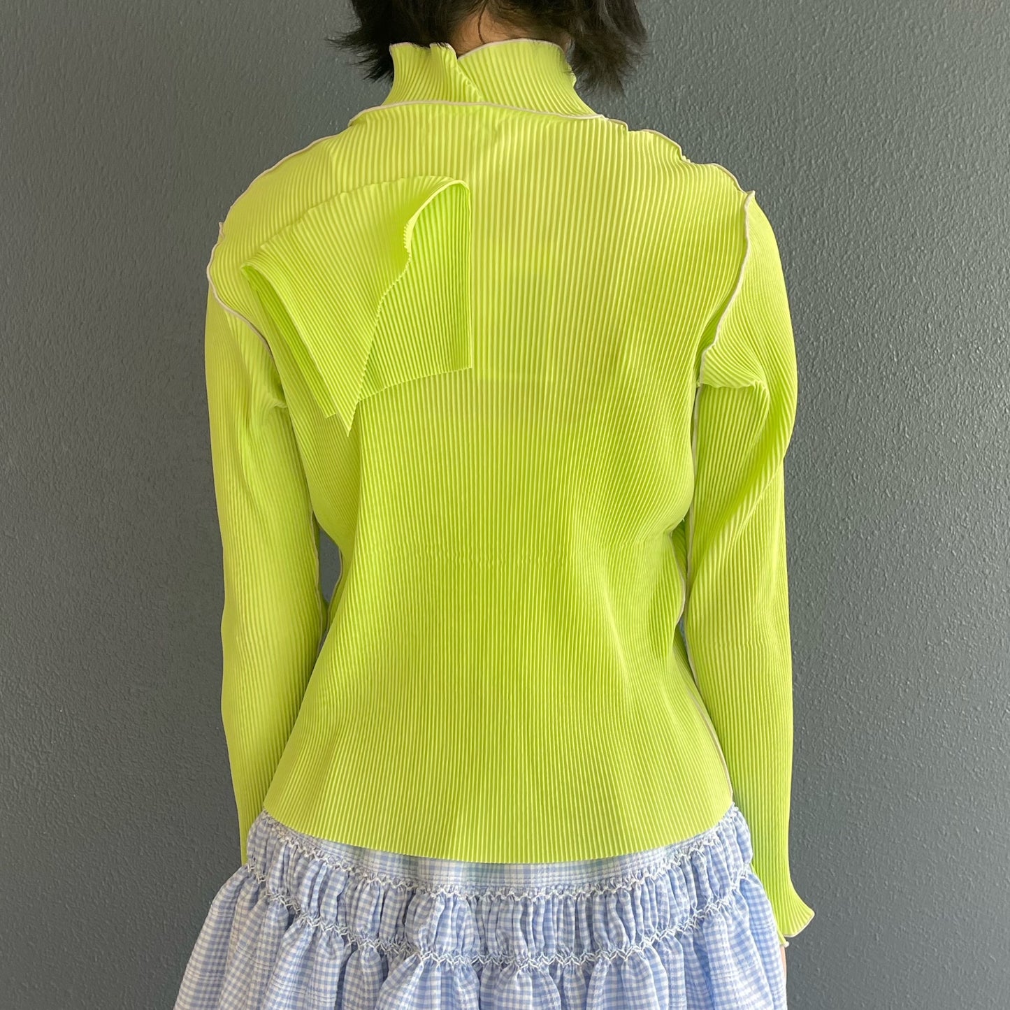 TODO WAVE LONG SLEEVE TOP*HIGH NECK TYPE / MUSCAT / ウェーブロングスリーブトップ