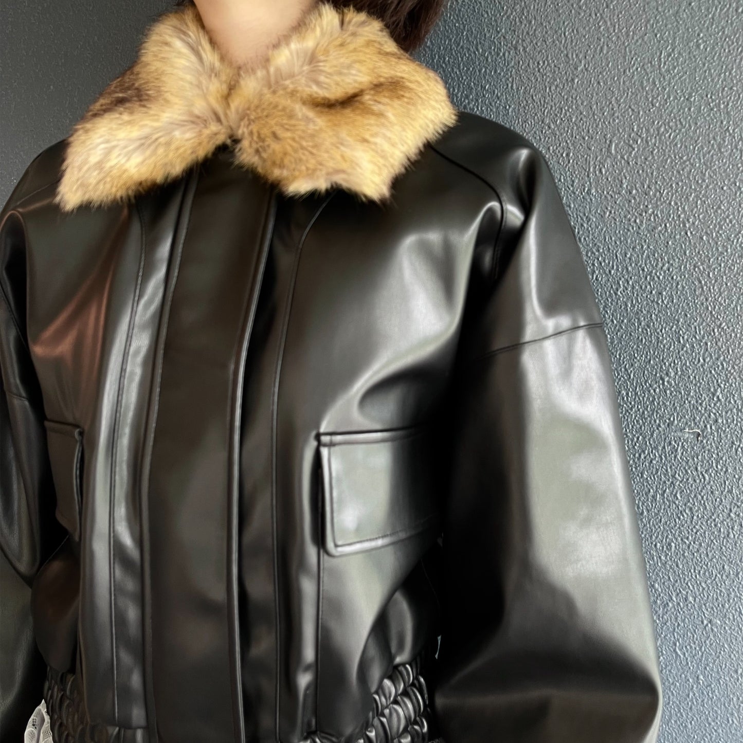 Jess jacket / fake leather / ファーブルゾン