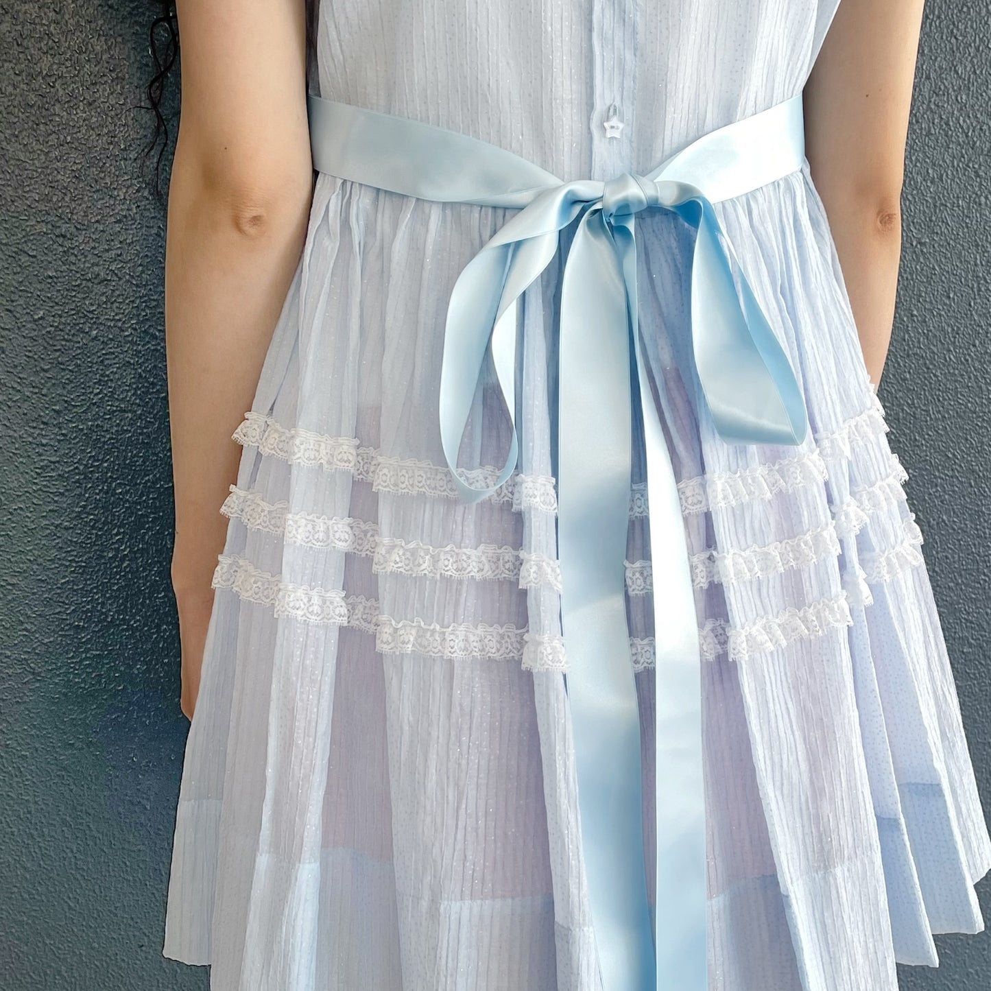 Organdy dress / Blue / オーガンジードレス