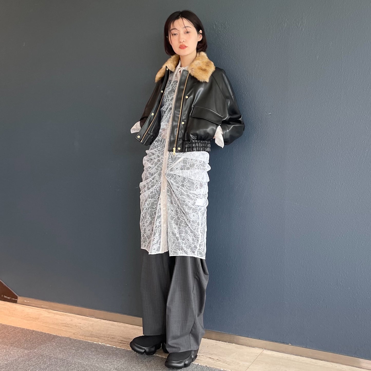 Jess jacket / fake leather / ファーブルゾン