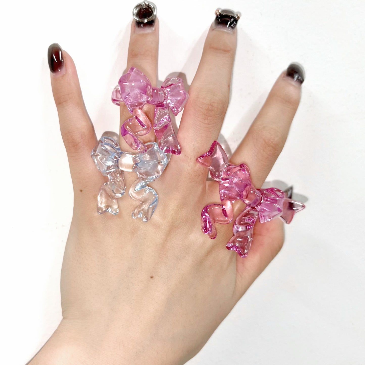 RIBBON RING / PINK / クリアリボンリング