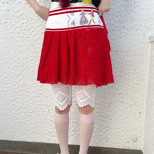 CROCHET KILT / RED / クロシェキルトスカート