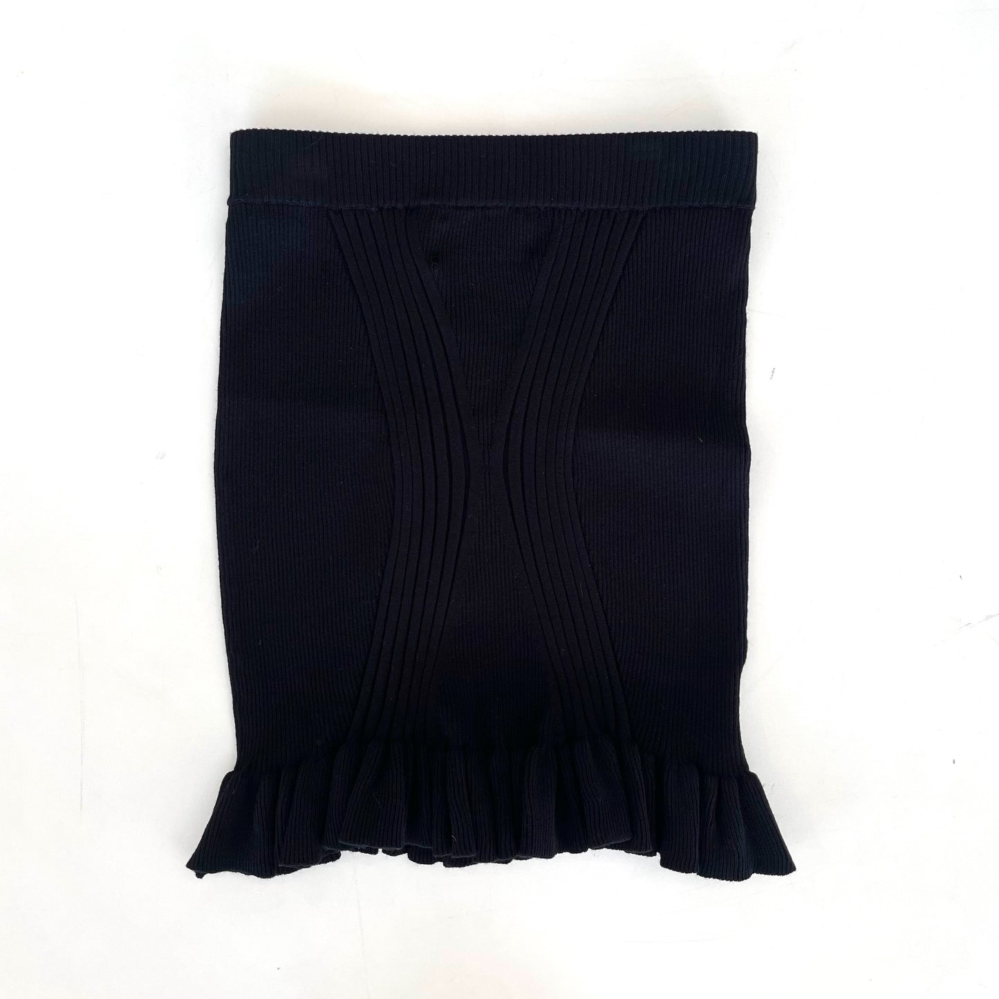 X Skirt / Black / リブニットスカート