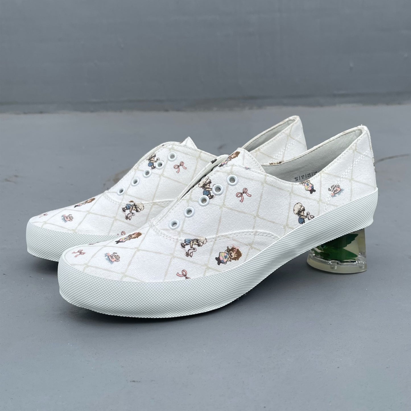 SLIP ON HEELS / COUNTRY / フラワーヒールスリッポン