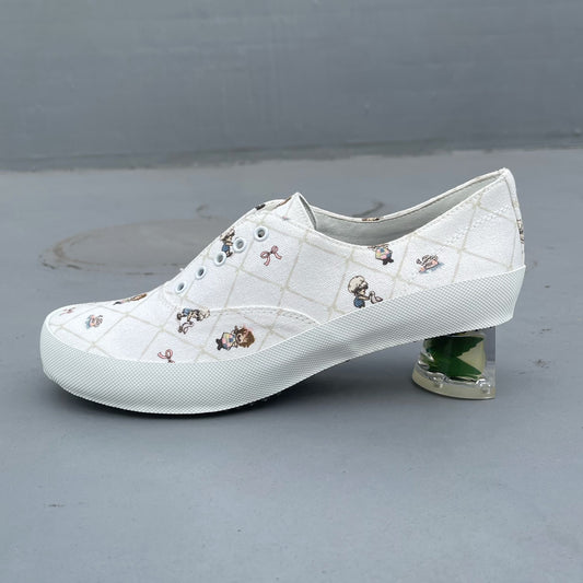 SLIP ON HEELS / COUNTRY / フラワーヒールスリッポン