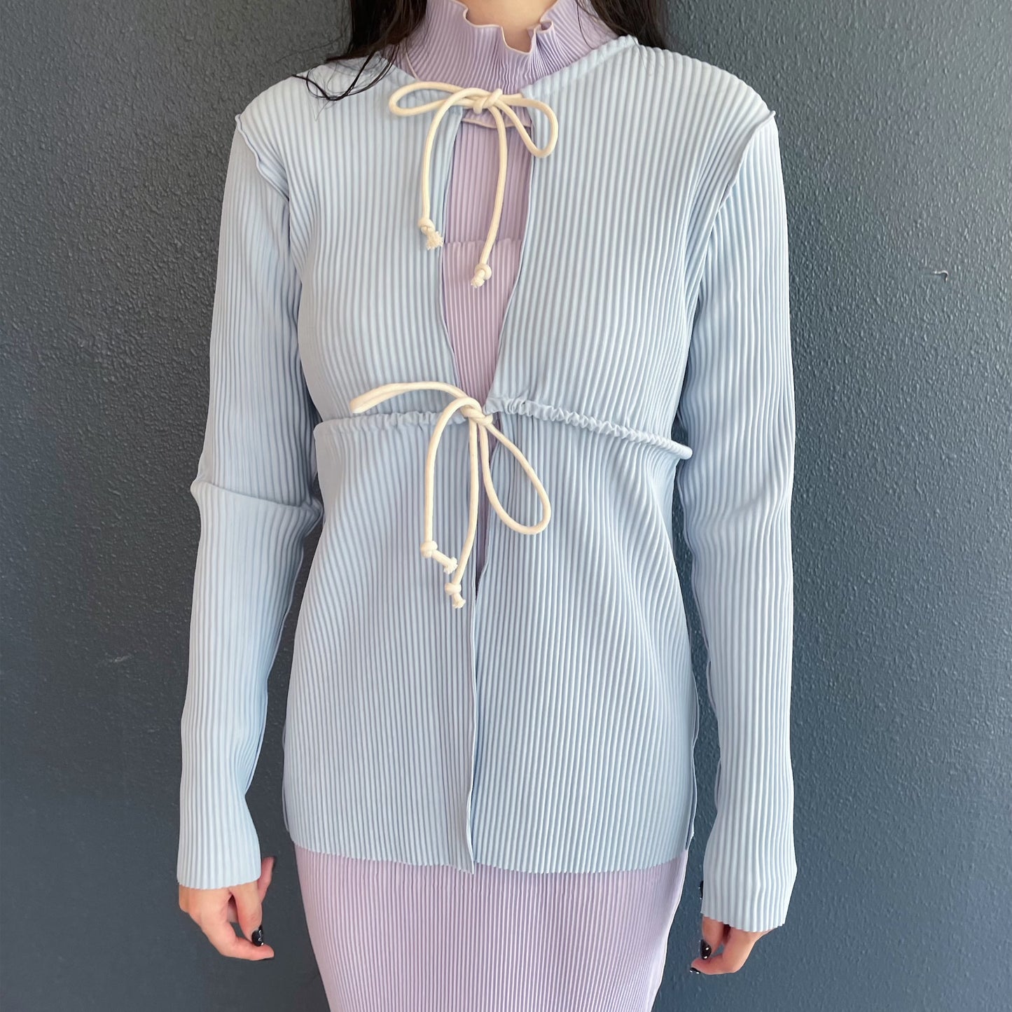 CRISP ROPE CARDIGAN / LIGHT BLUE / クリスプロープカーディガン