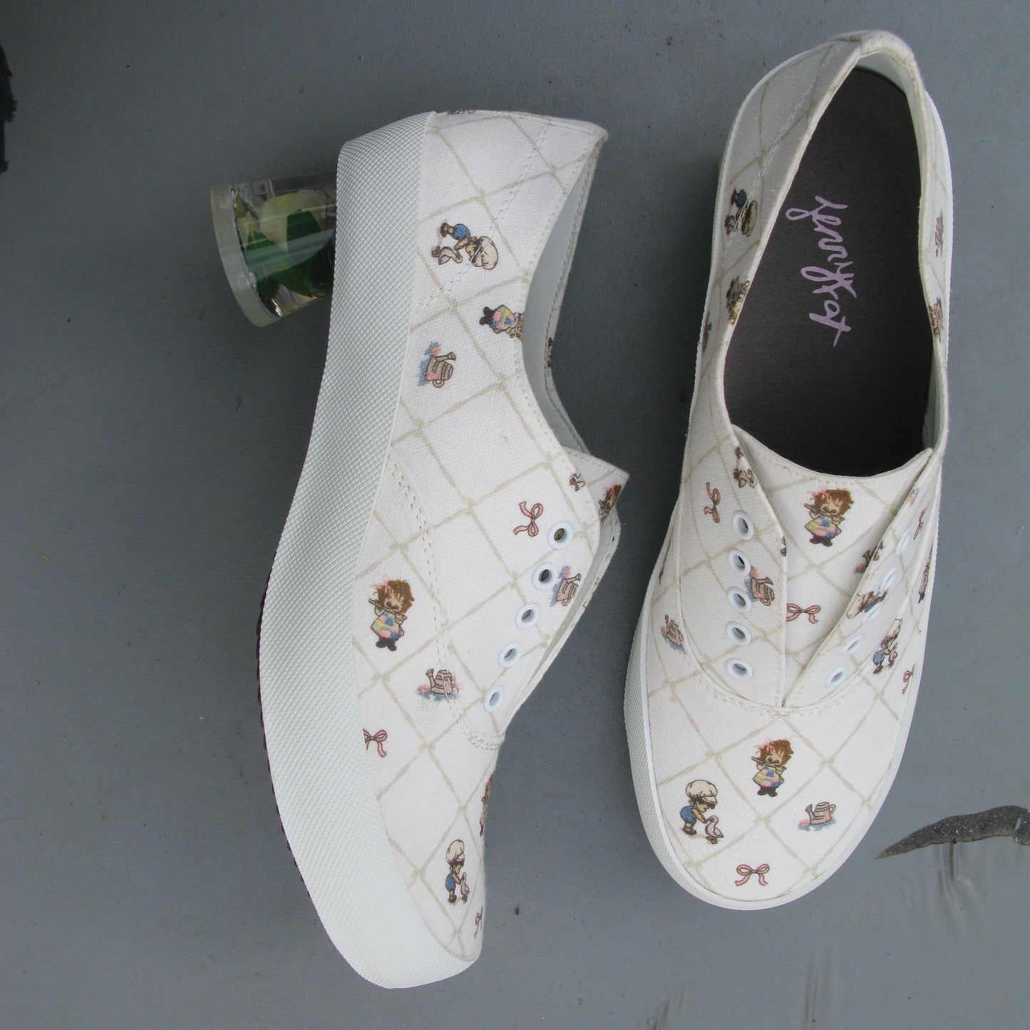SLIP ON HEELS / COUNTRY / フラワーヒールスリッポン