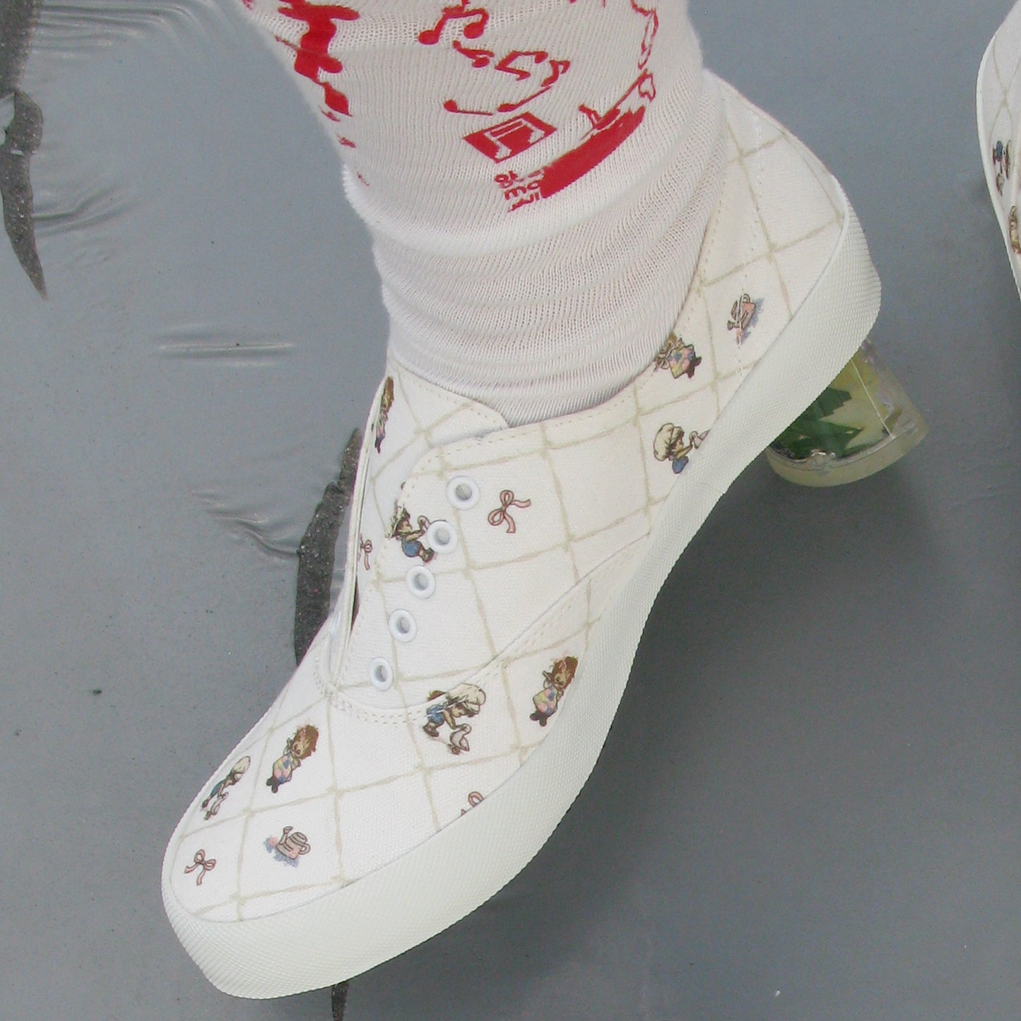 SLIP ON HEELS / COUNTRY / フラワーヒールスリッポン