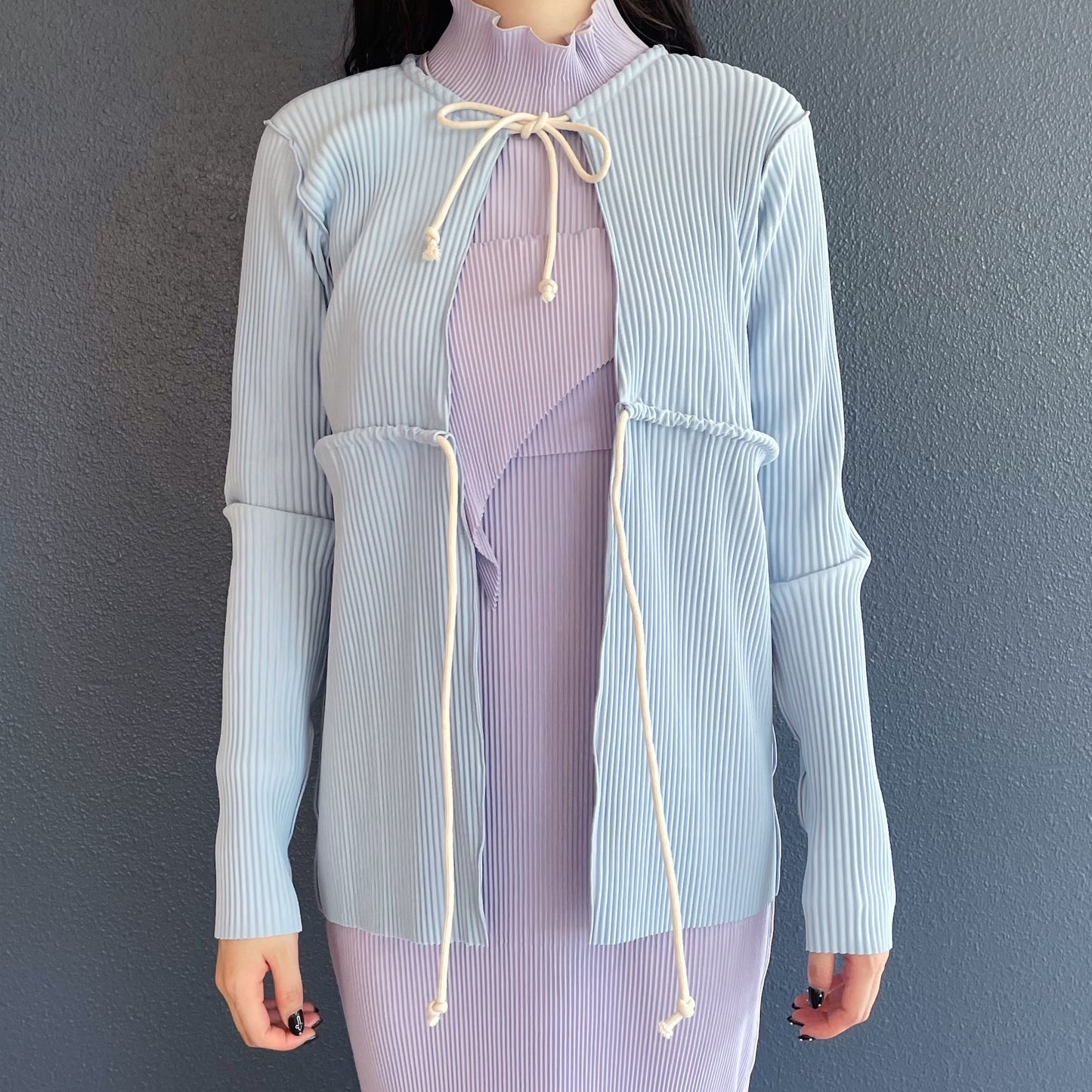 CRISP ROPE CARDIGAN / LIGHT BLUE / クリスプロープカーディガン