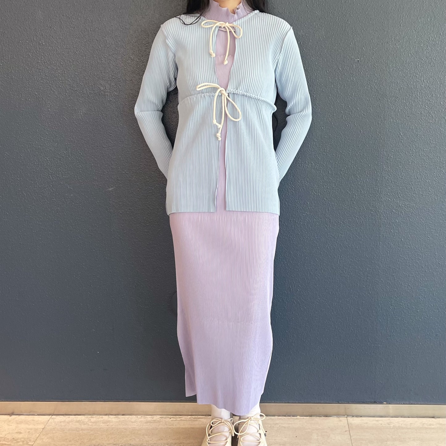 CRISP ROPE CARDIGAN / LIGHT BLUE / クリスプロープカーディガン