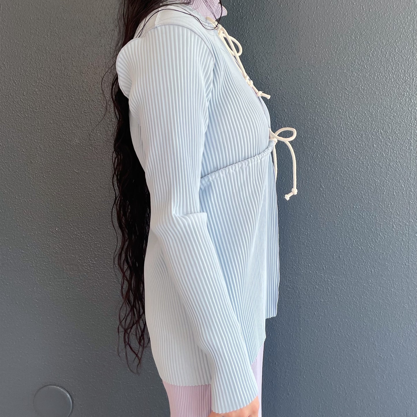 CRISP ROPE CARDIGAN / LIGHT BLUE / クリスプロープカーディガン