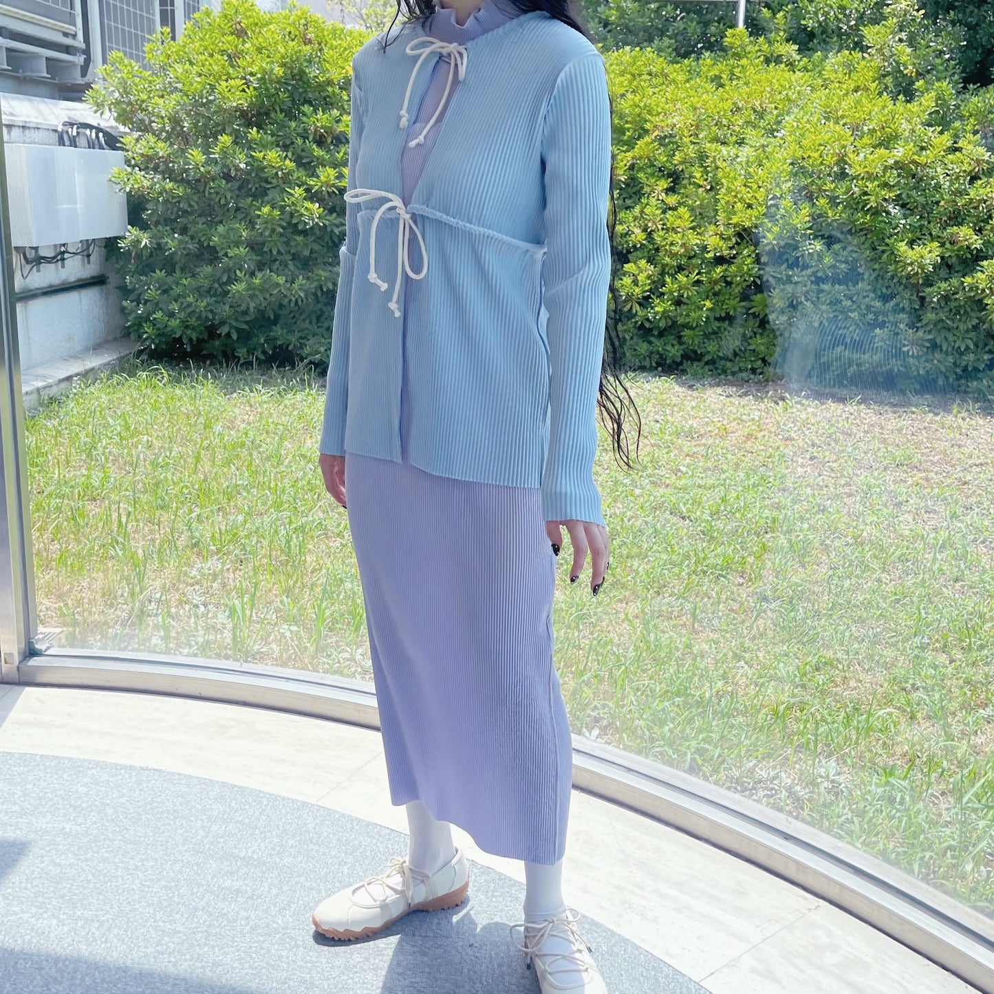 CRISP ROPE CARDIGAN / LIGHT BLUE / クリスプロープカーディガン