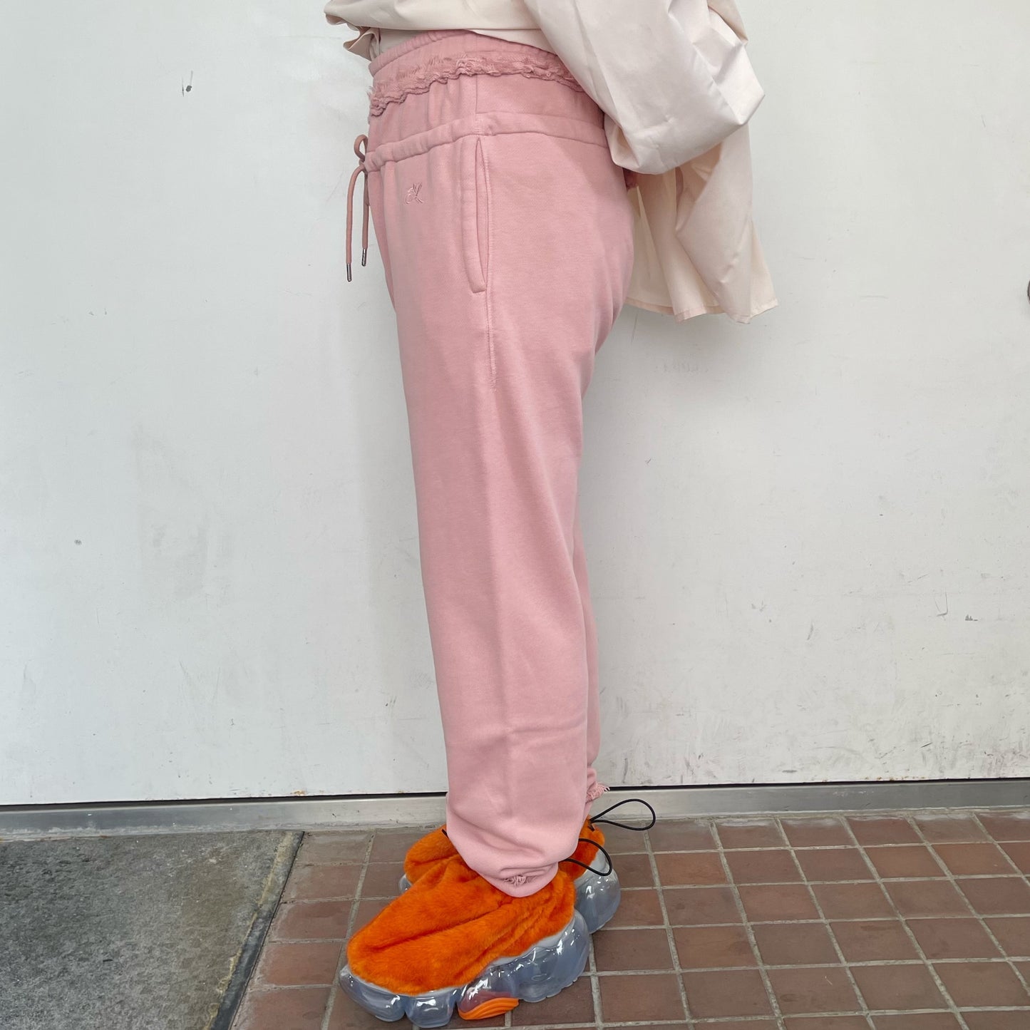 One day double pants / DUST PINK / ダブルウエストスウェットパンツ