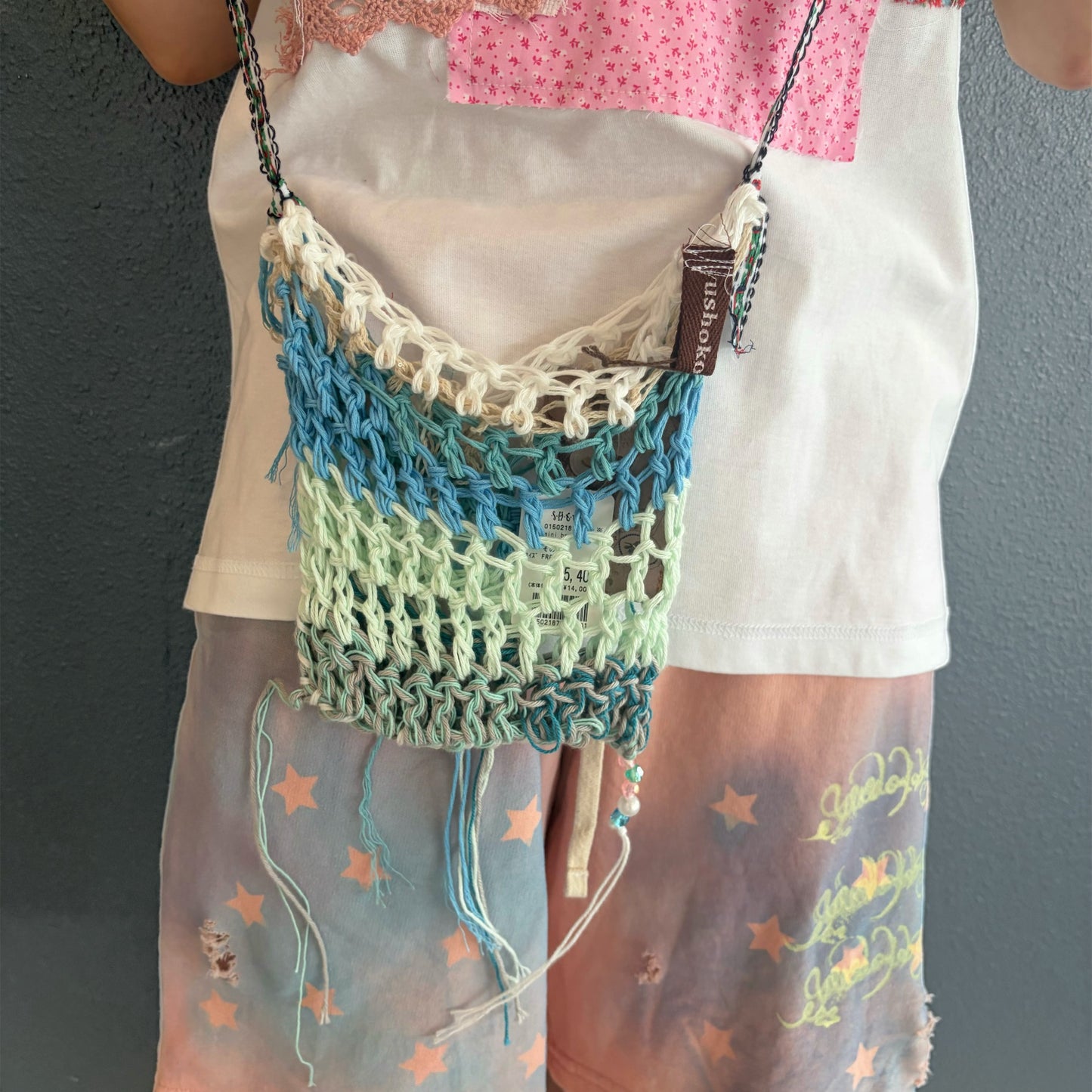 Knit mini bag J / ニットミニバッグ