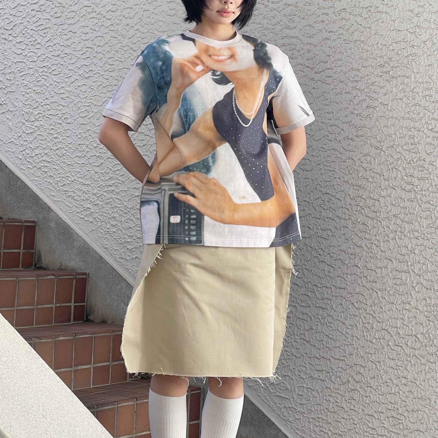 Cozy Pencil Skirt / beige / 変形ペンシルスカート