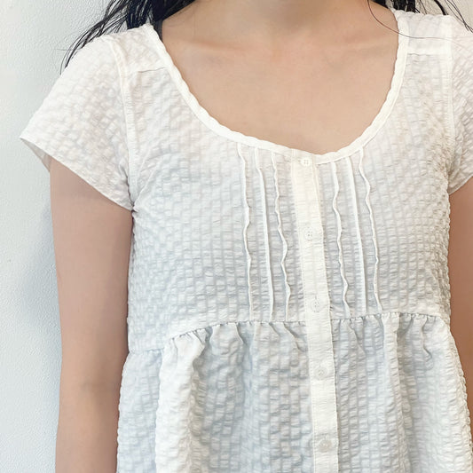 PINTUCK BLOUSE / WHITE / ピンタックブラウス