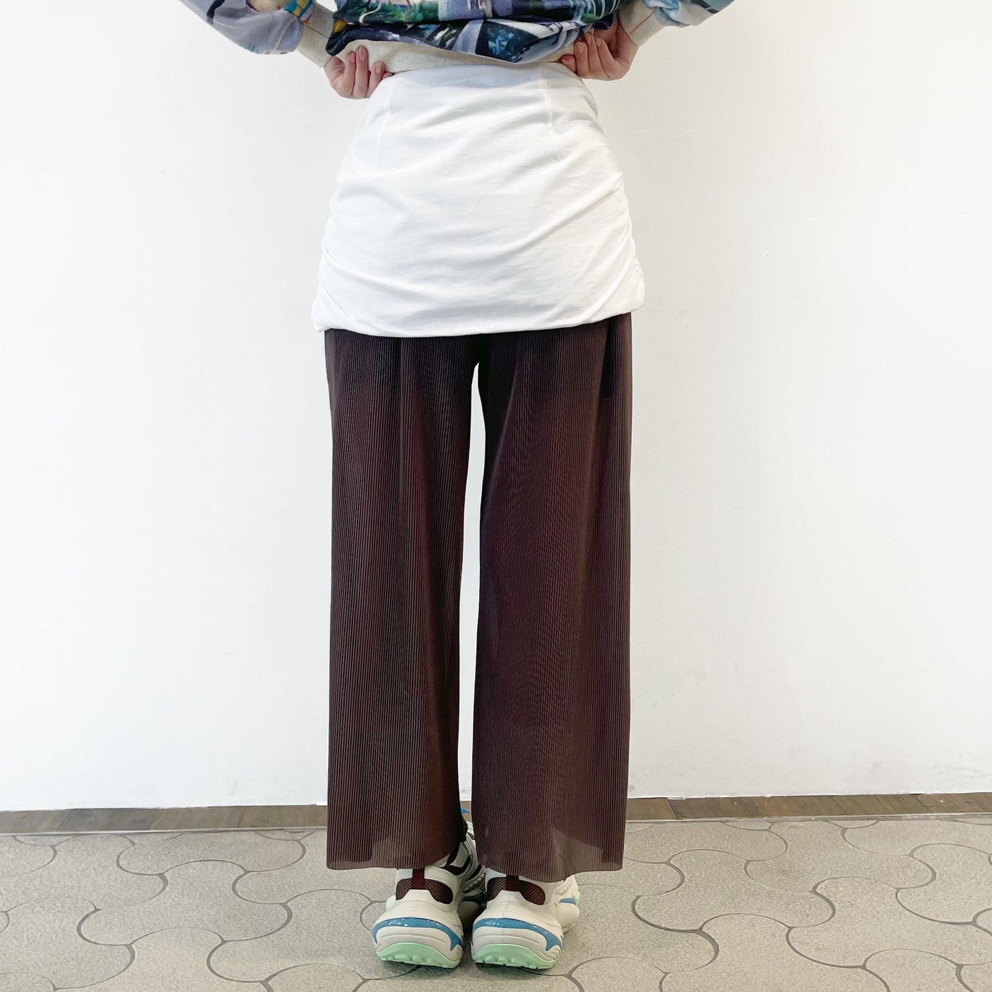 T Wrap Skirt / White / グラフィックラップスカート