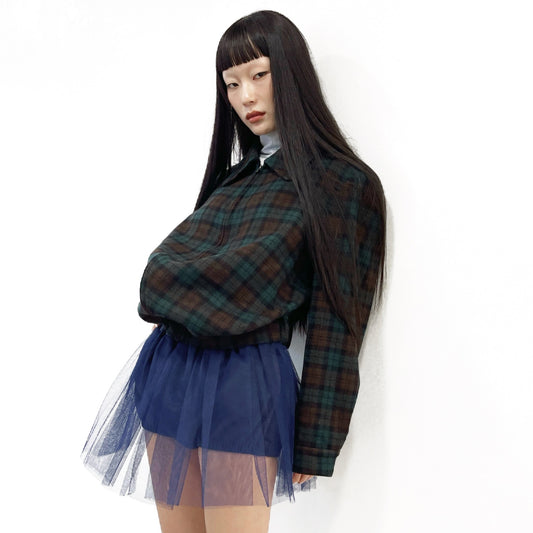 BALLOON WAIST JACKET / CHECK / バルーンウエストジャケット