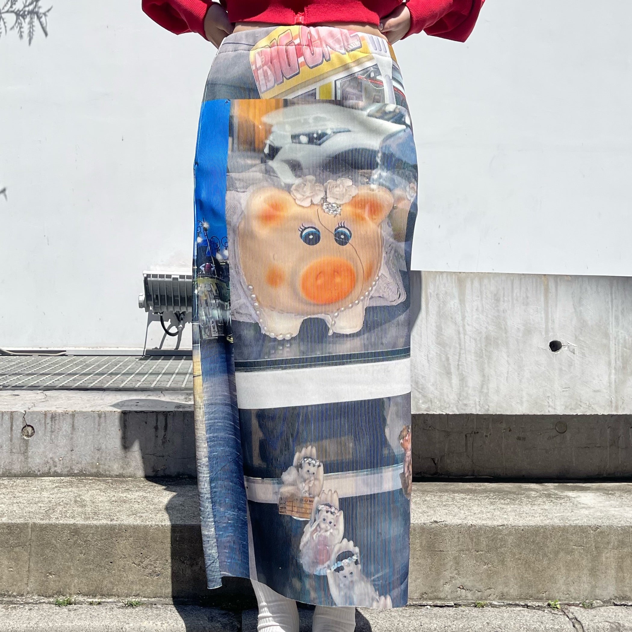 やっこさん専用 SHEEP別注】PRINT RIB TIGHT SKIRT / PIG / プリントリブタイト