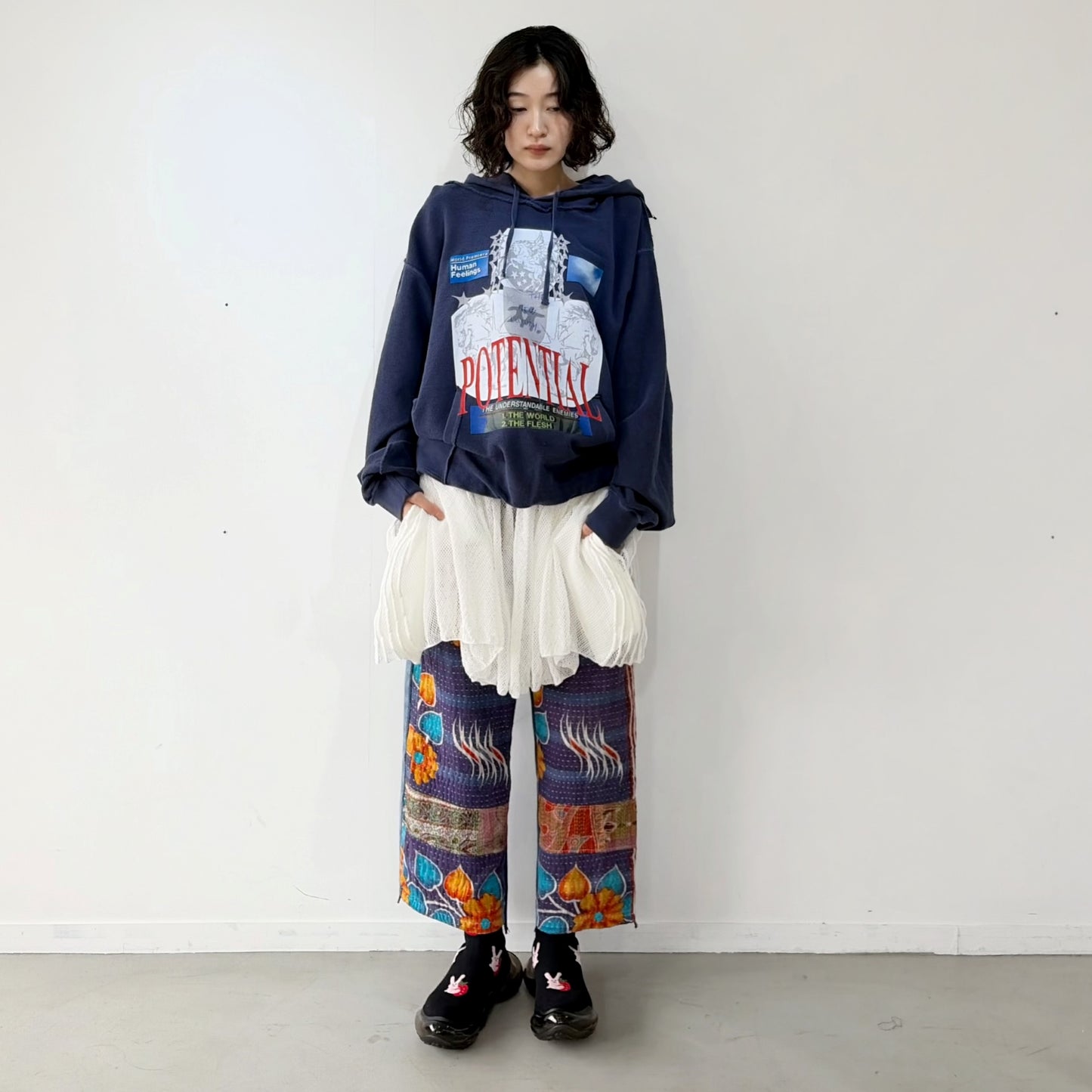 MIRAGE FANCY SOCKS / BLACK / ソックスシューズ