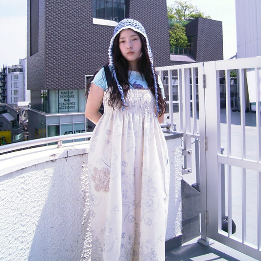 Joy moon jumpsuit / Silver plants / プリントジャンプスーツ