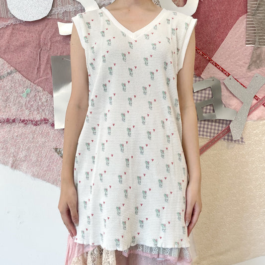 Thermal dress / White / プリントサーマルワンピース