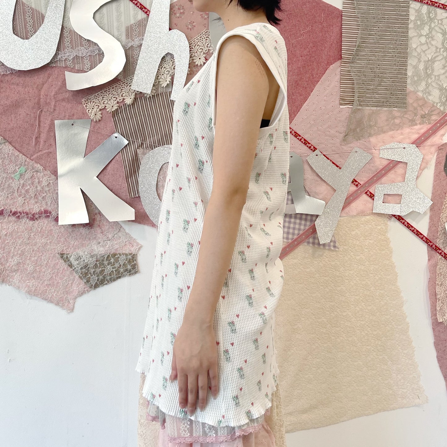 Thermal dress / White / プリントサーマルワンピース