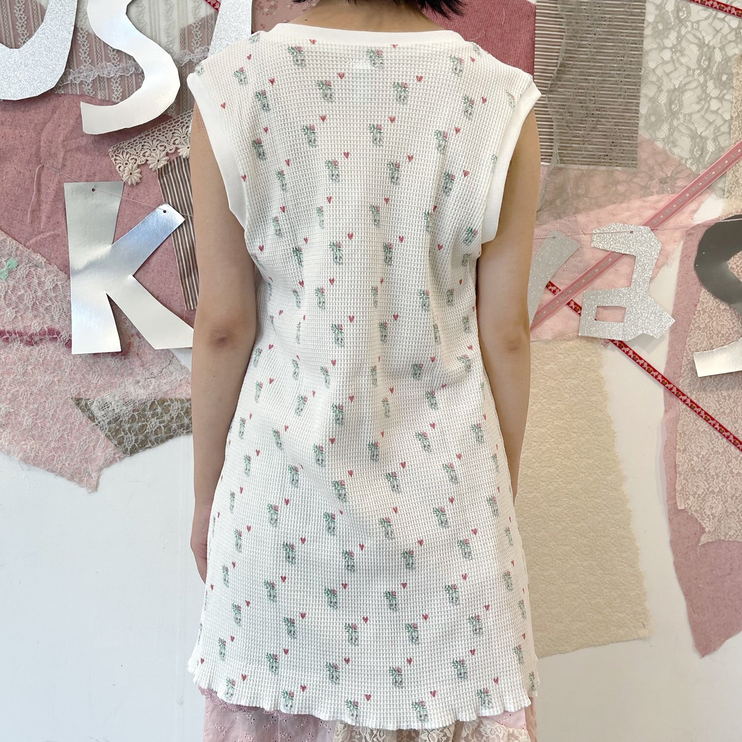Thermal dress / White / プリントサーマルワンピース