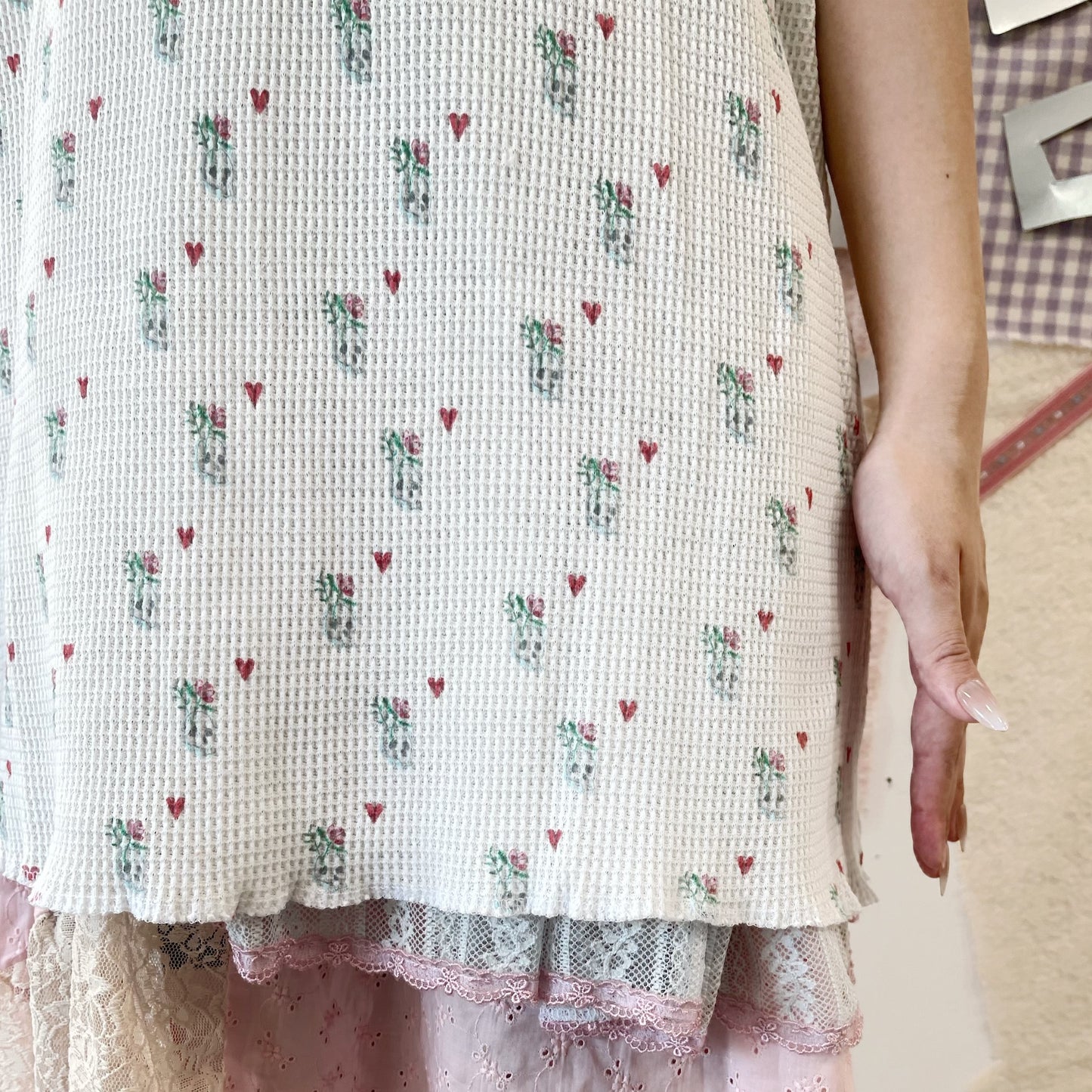 Thermal dress / White / プリントサーマルワンピース