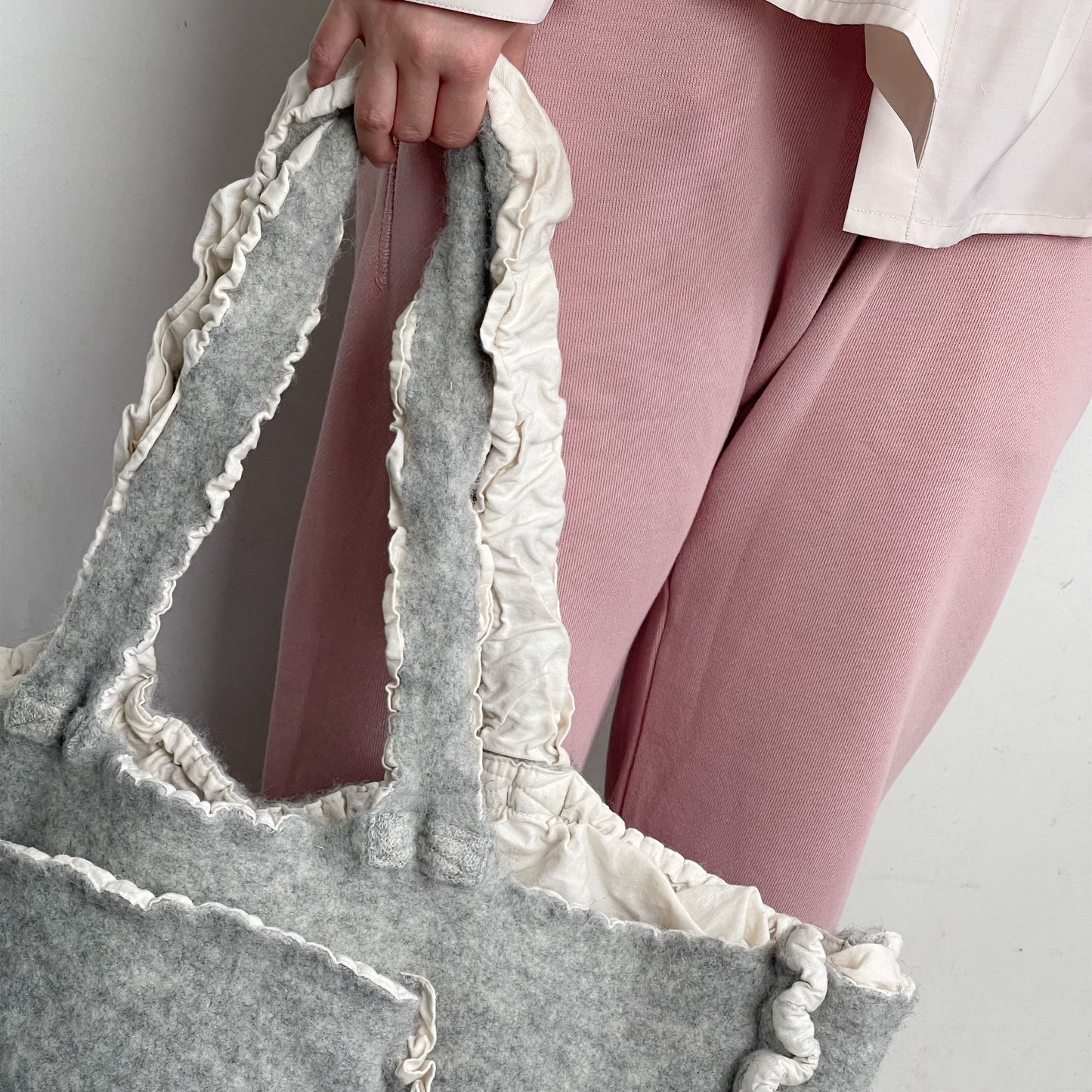 fulling bag / gray / 縮絨トートバッグ