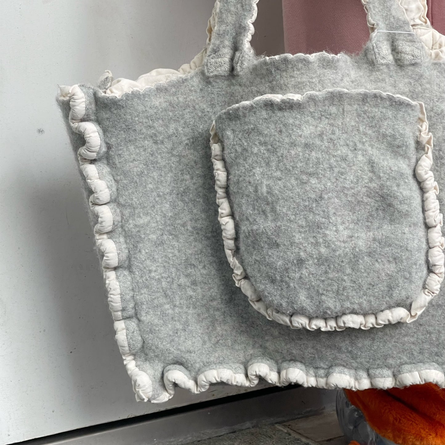 fulling bag / gray / 縮絨トートバッグ