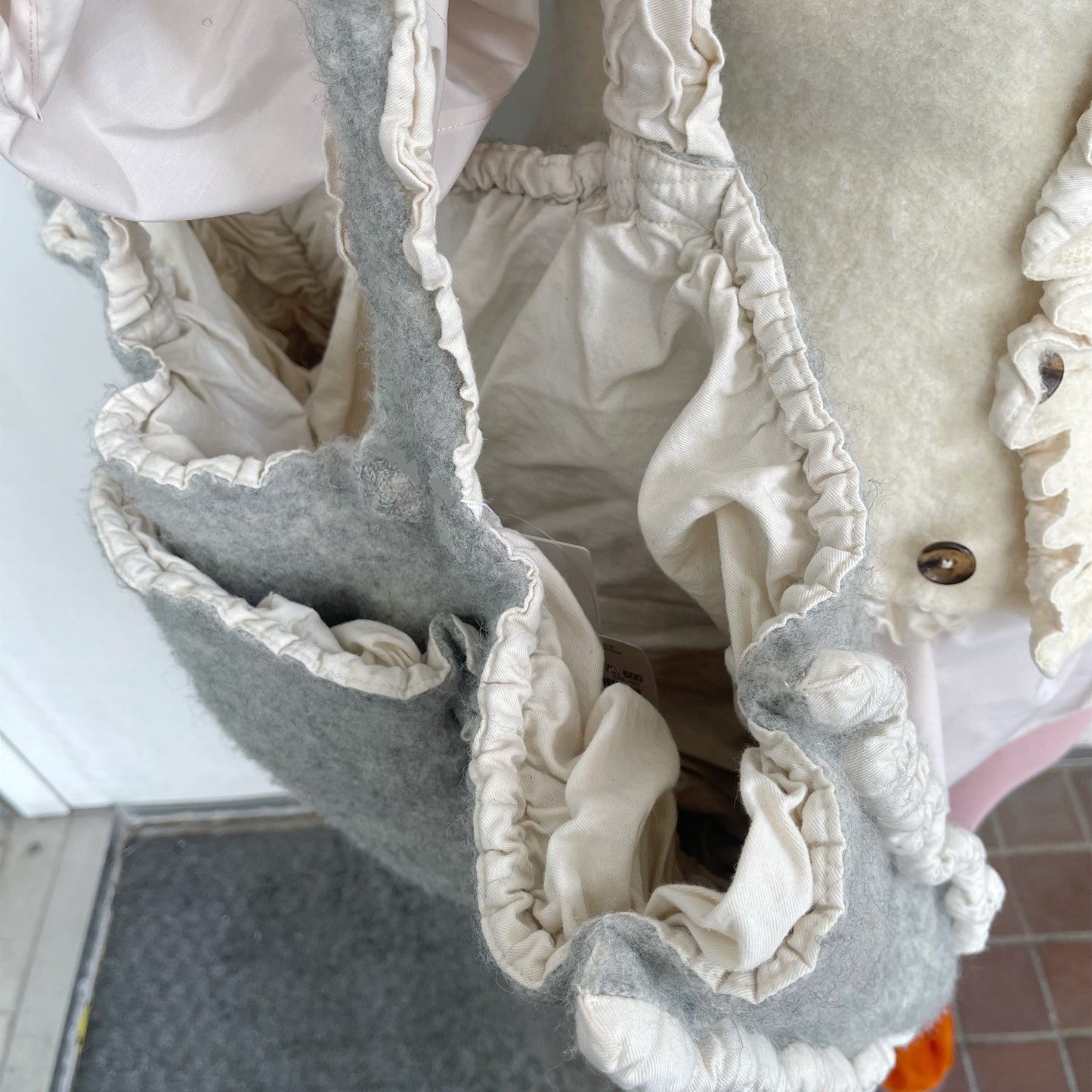 fulling bag / gray / 縮絨トートバッグ