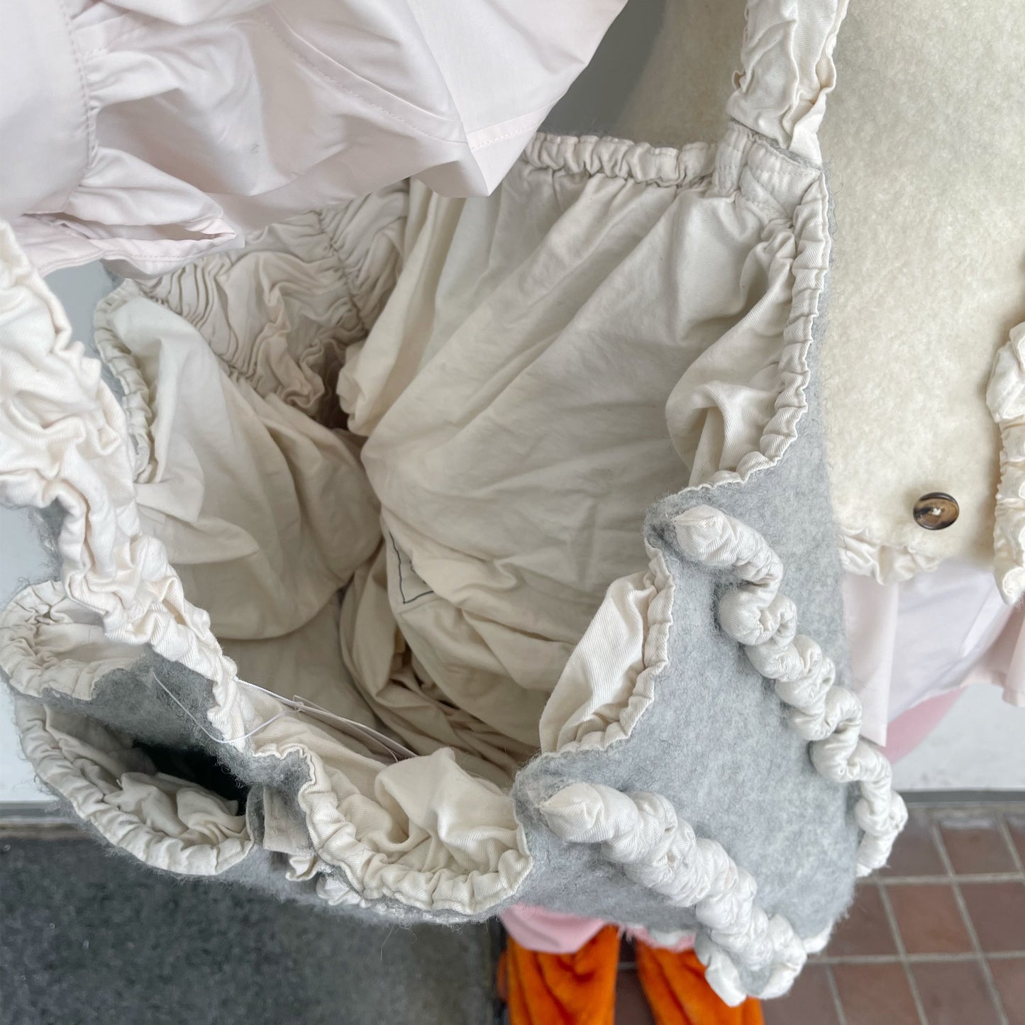 fulling bag / gray / 縮絨トートバッグ