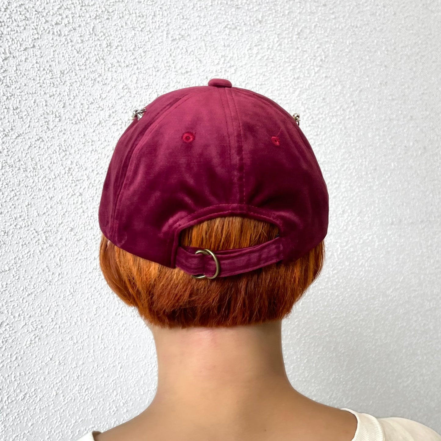 【SHEEP LIMITED】SINE WAVE / HARSH NOISE BEADED CAP FOR SHEEP / RED / ビーズベロアキャップ