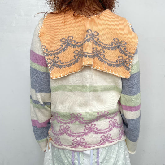 knit sailor jumper / Cream mix / ニットセーラートップ