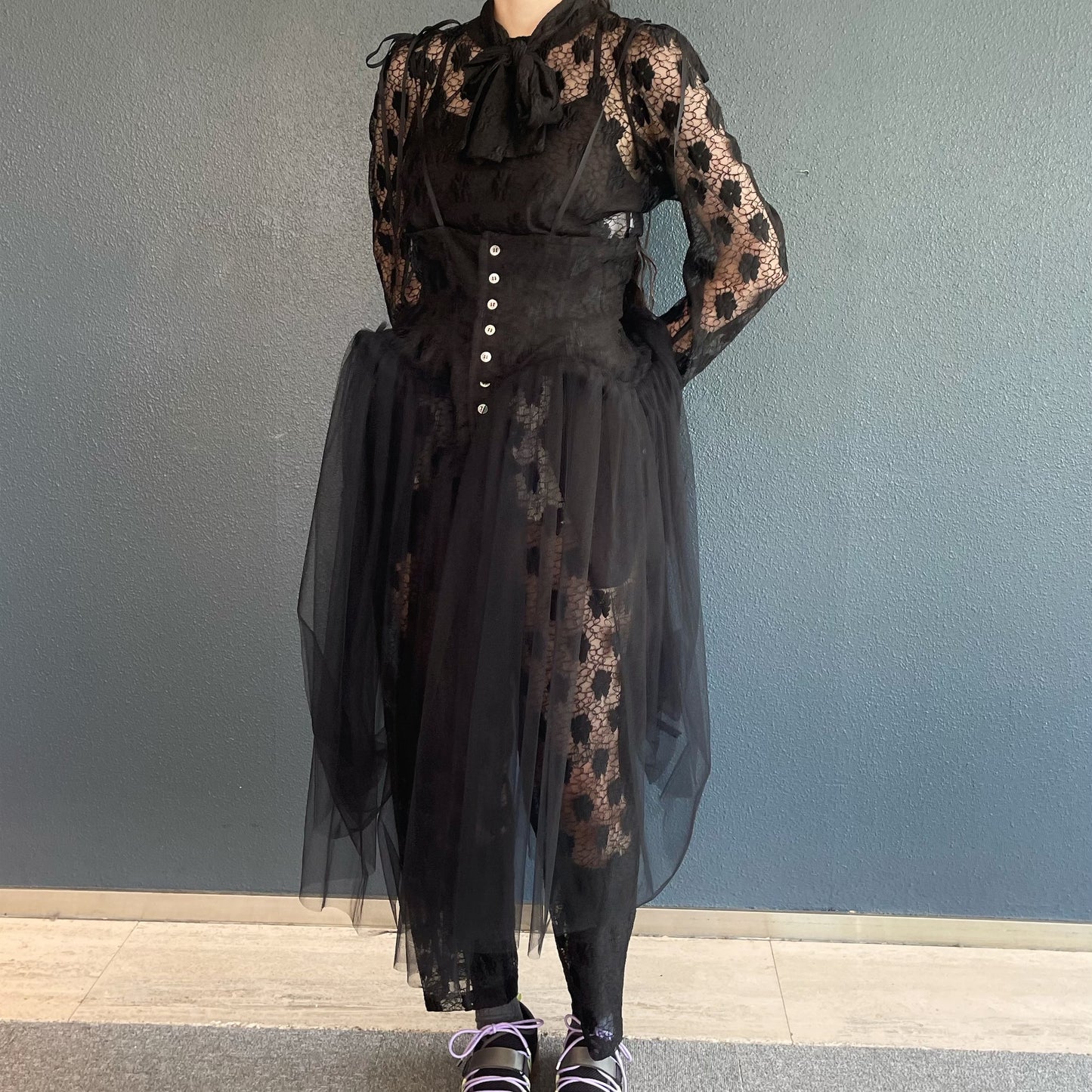 Flower Lace Pants / Black / フラワーレースパンツ
