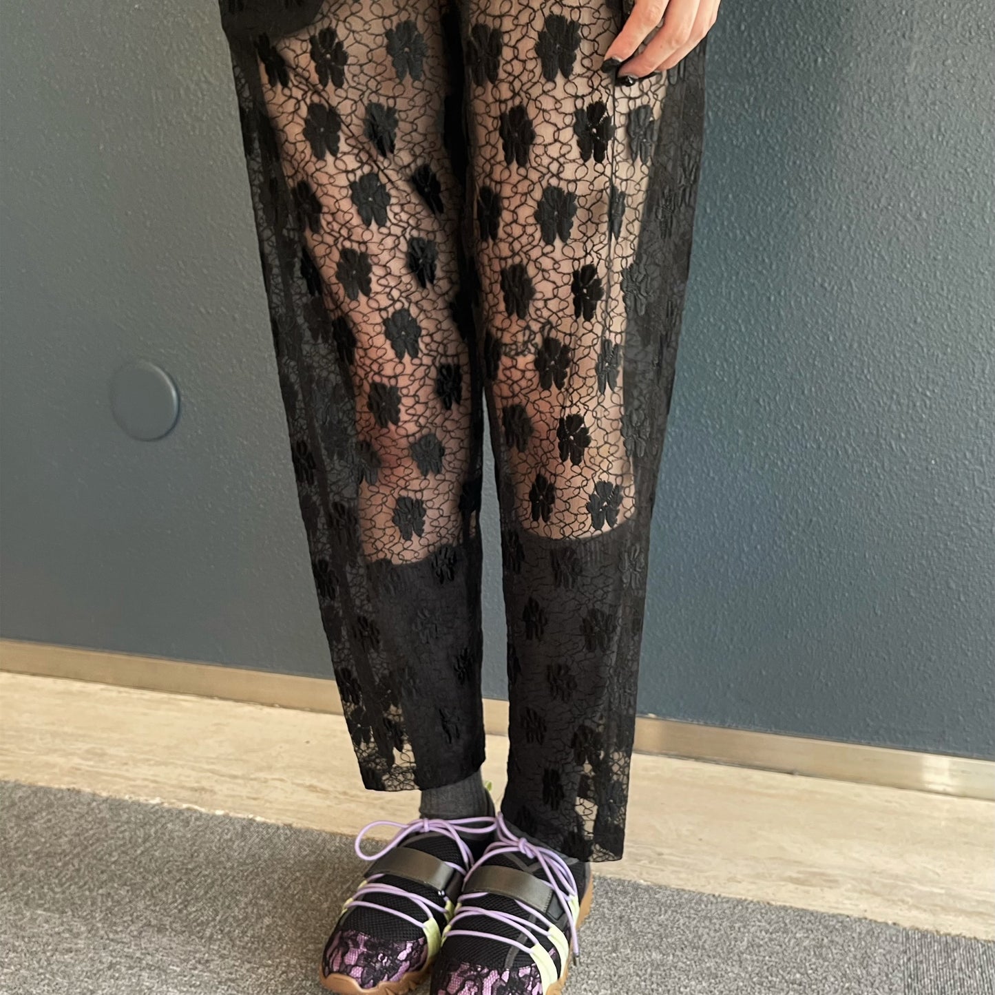 Flower Lace Pants / Black / フラワーレースパンツ