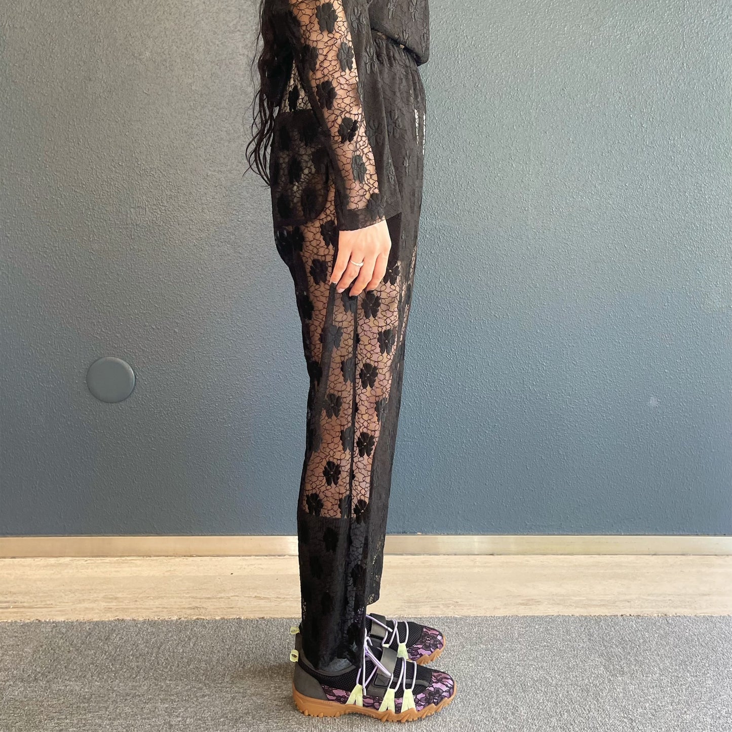 Flower Lace Pants / Black / フラワーレースパンツ