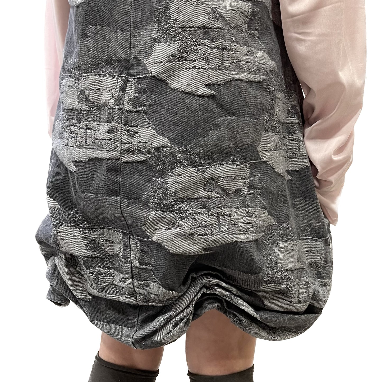 TUCKED DENIM ONE-PIECE / BLACK / タックデニムワンピース