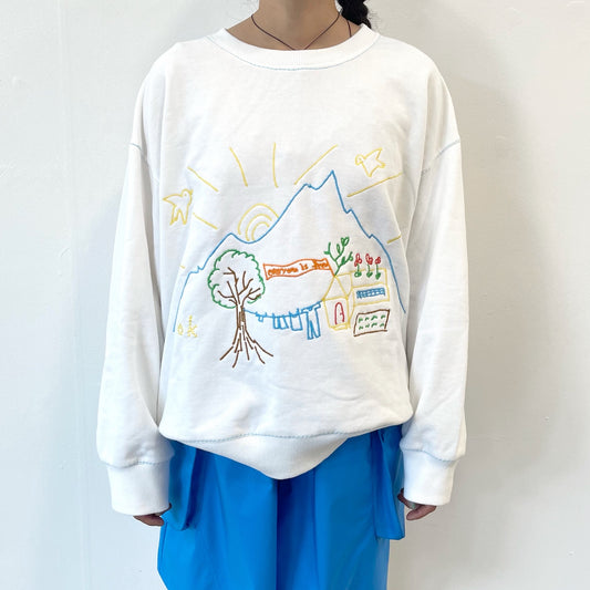 embroidery sweat / white / 刺繍スウェット