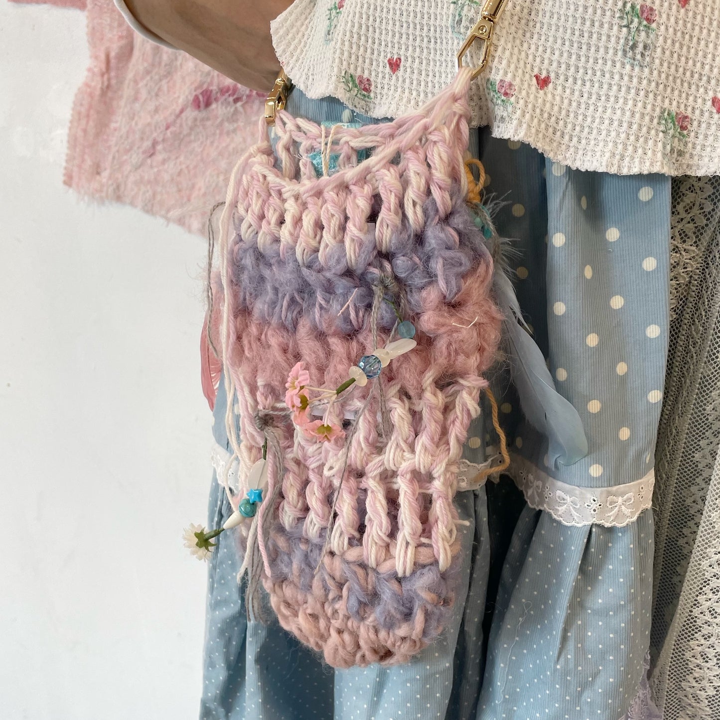 Forest bag / Multi / ニットポシェット