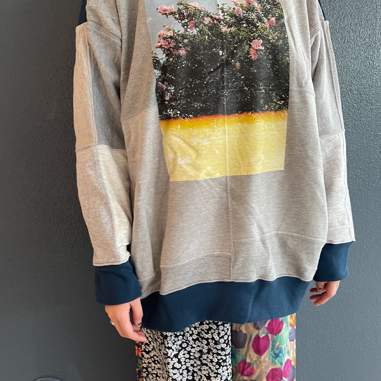 TWO-TONE HOODIE / BLUE YELLOW / 2トーンフーディー