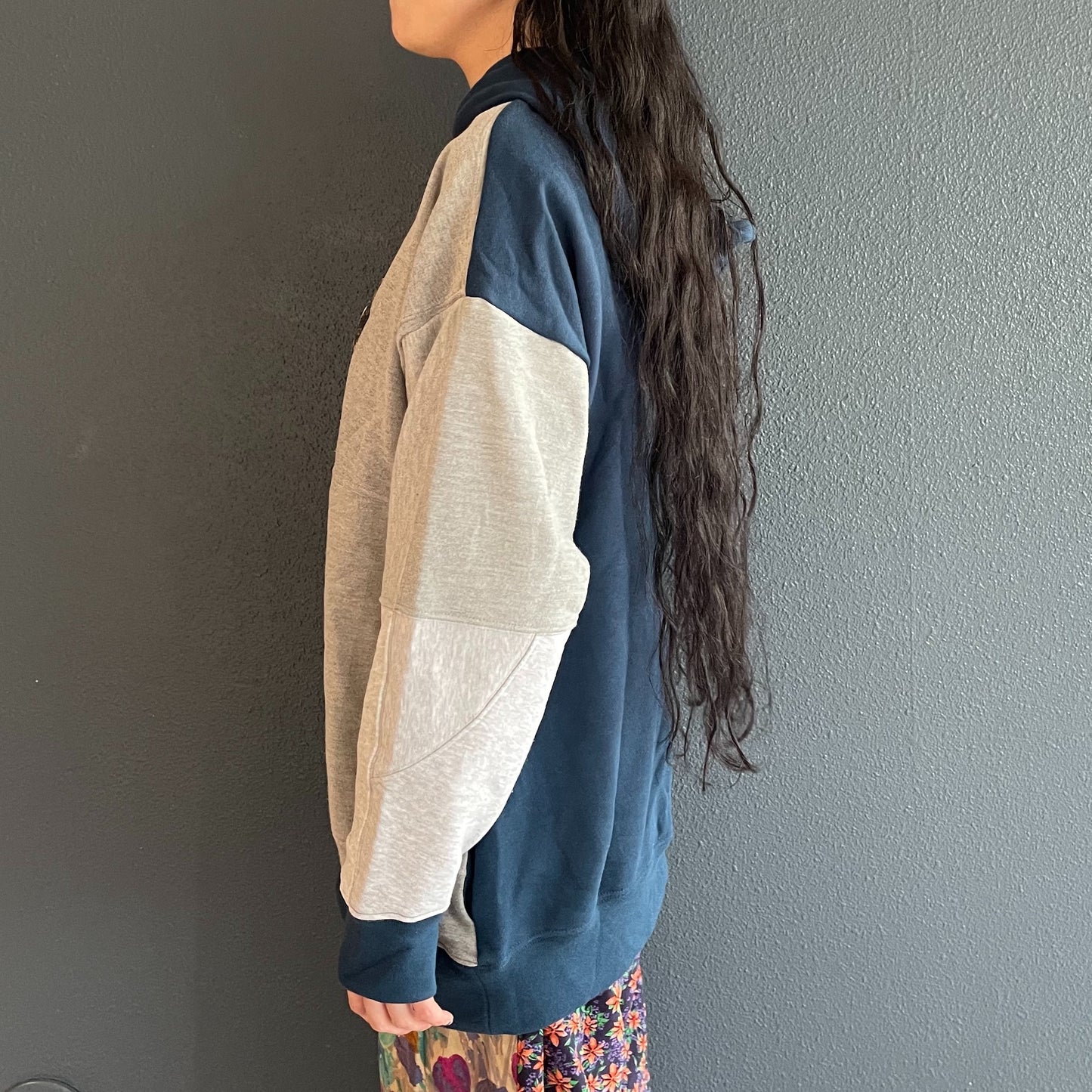 TWO-TONE HOODIE / BLUE YELLOW / 2トーンフーディー